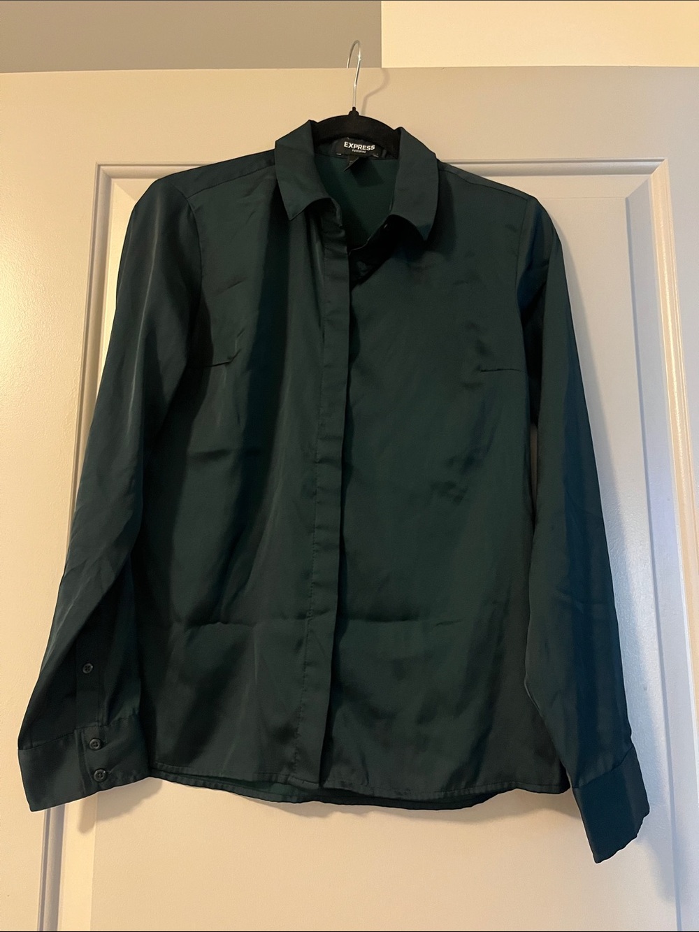 Express Woman’s Deep Forest Green Dress Shirt